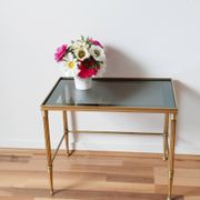 Glass and brass coffee table, 1950s