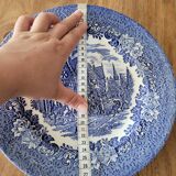 6 blue plates made in england