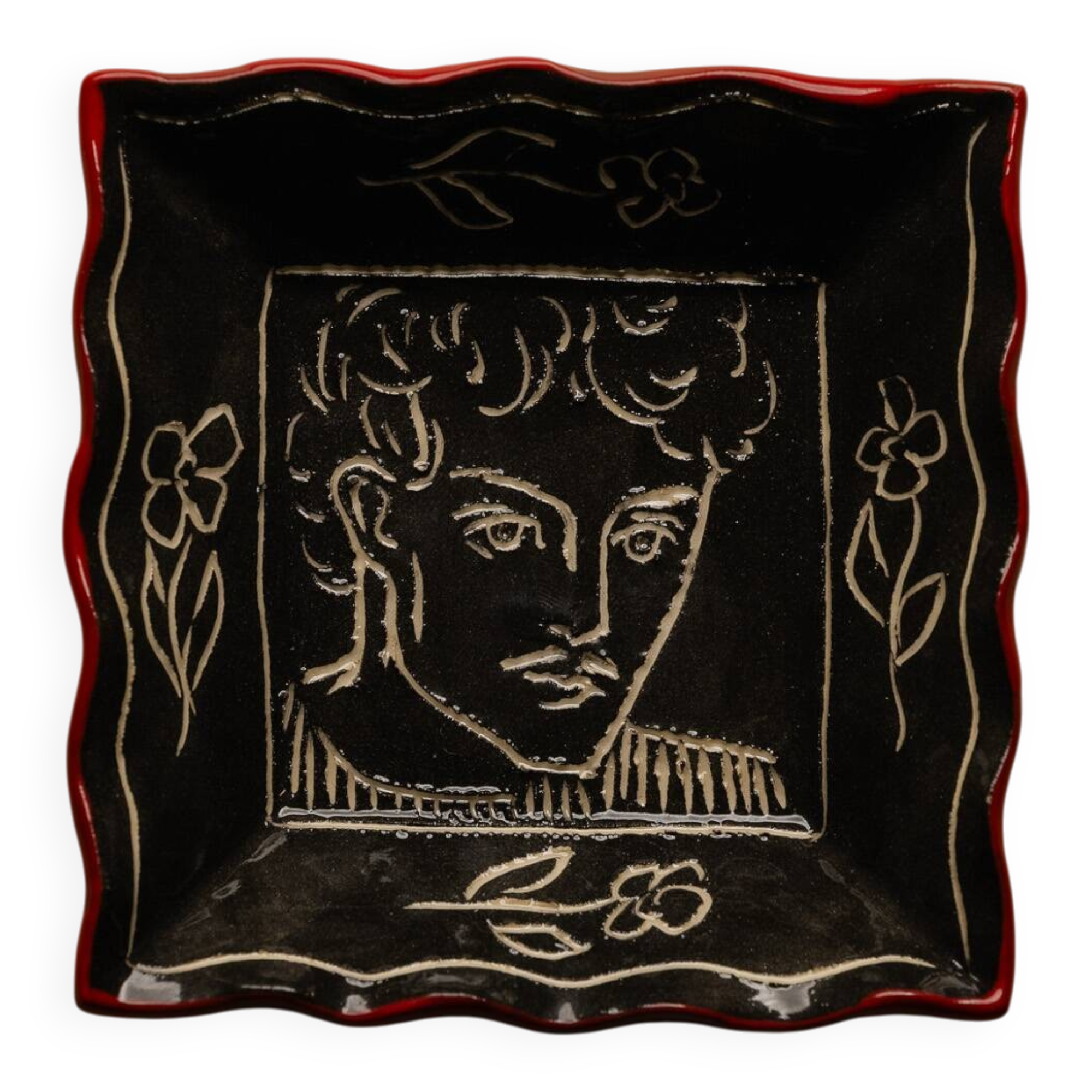 BLACK CERAMIC POCKET TRAY