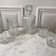 Set consisting of a carafé and 5 70s crystal whiskey glasses