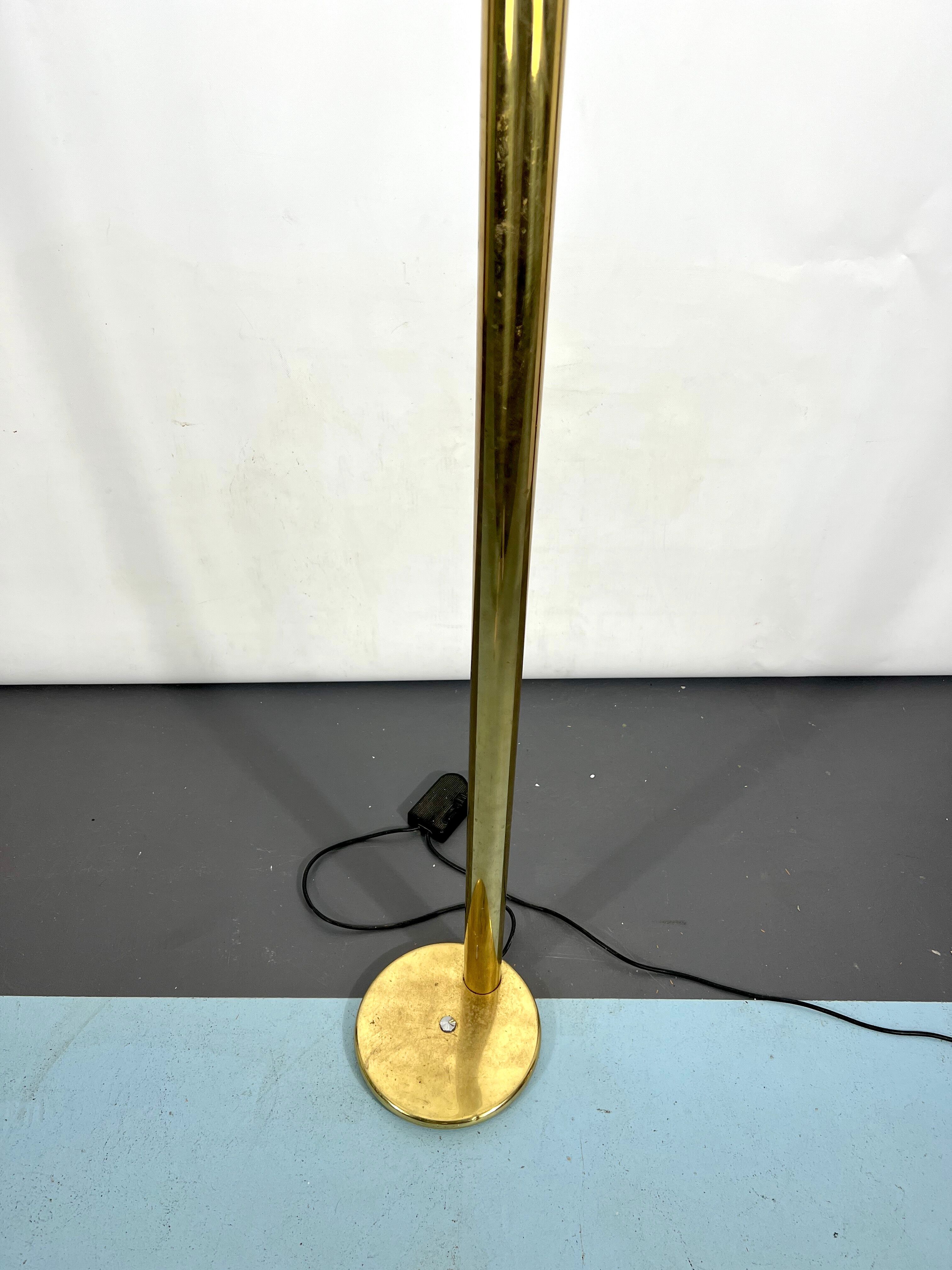 Vintage brass tube floor lam,  Italy 1970