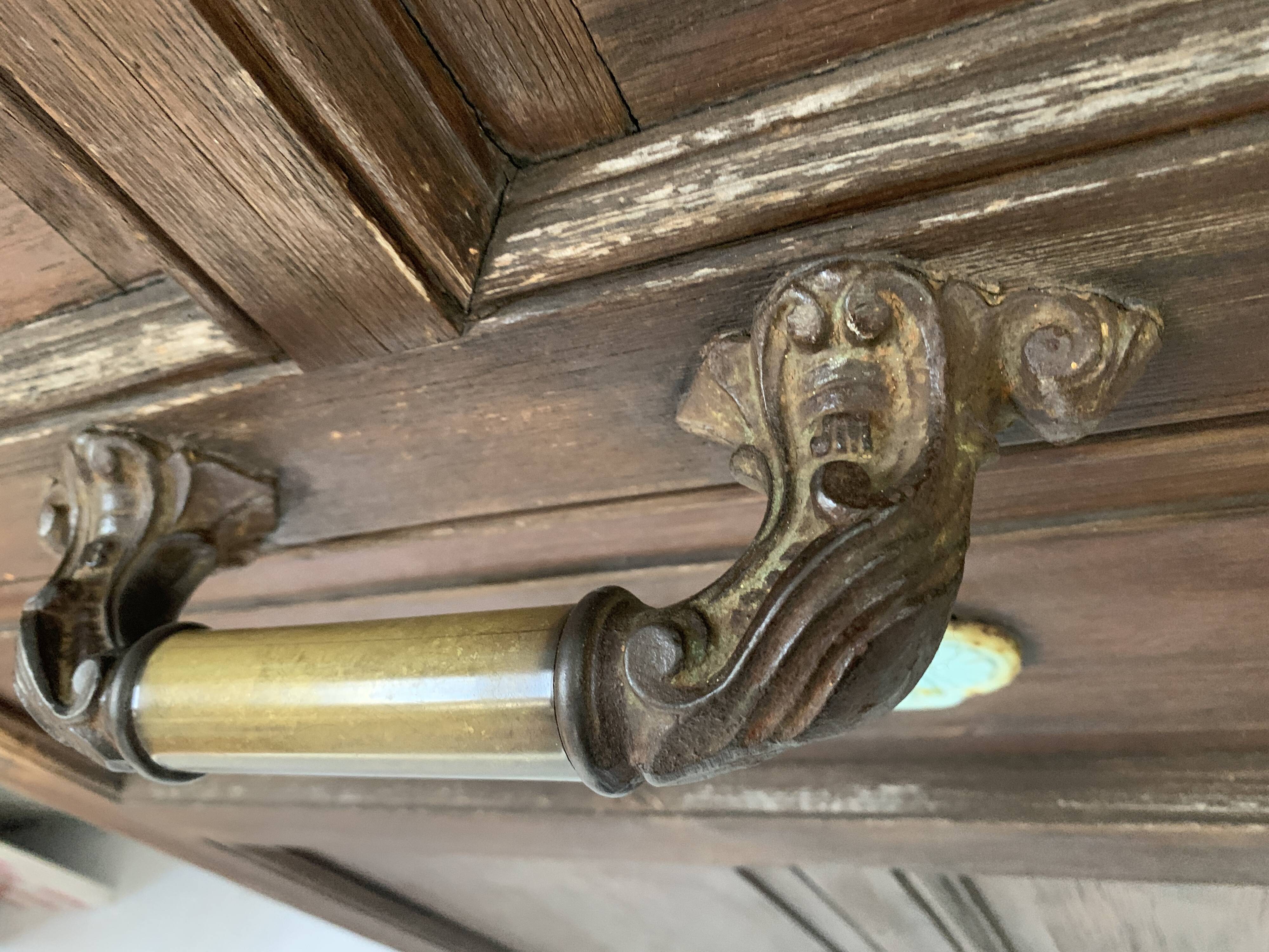 Art Deco style entrance door in solid wood, 20th century