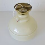 Vintage Ceiling Light Beige Glass Semi Flush Mount Lighting Redesign 1970's