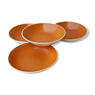 4 Assiettes creuses corail salins Deauville