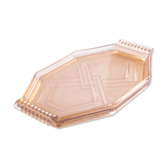 Plateau en verre rose