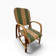 Fauteuils en rotin éclissé style Audoux Minet des années 50 F