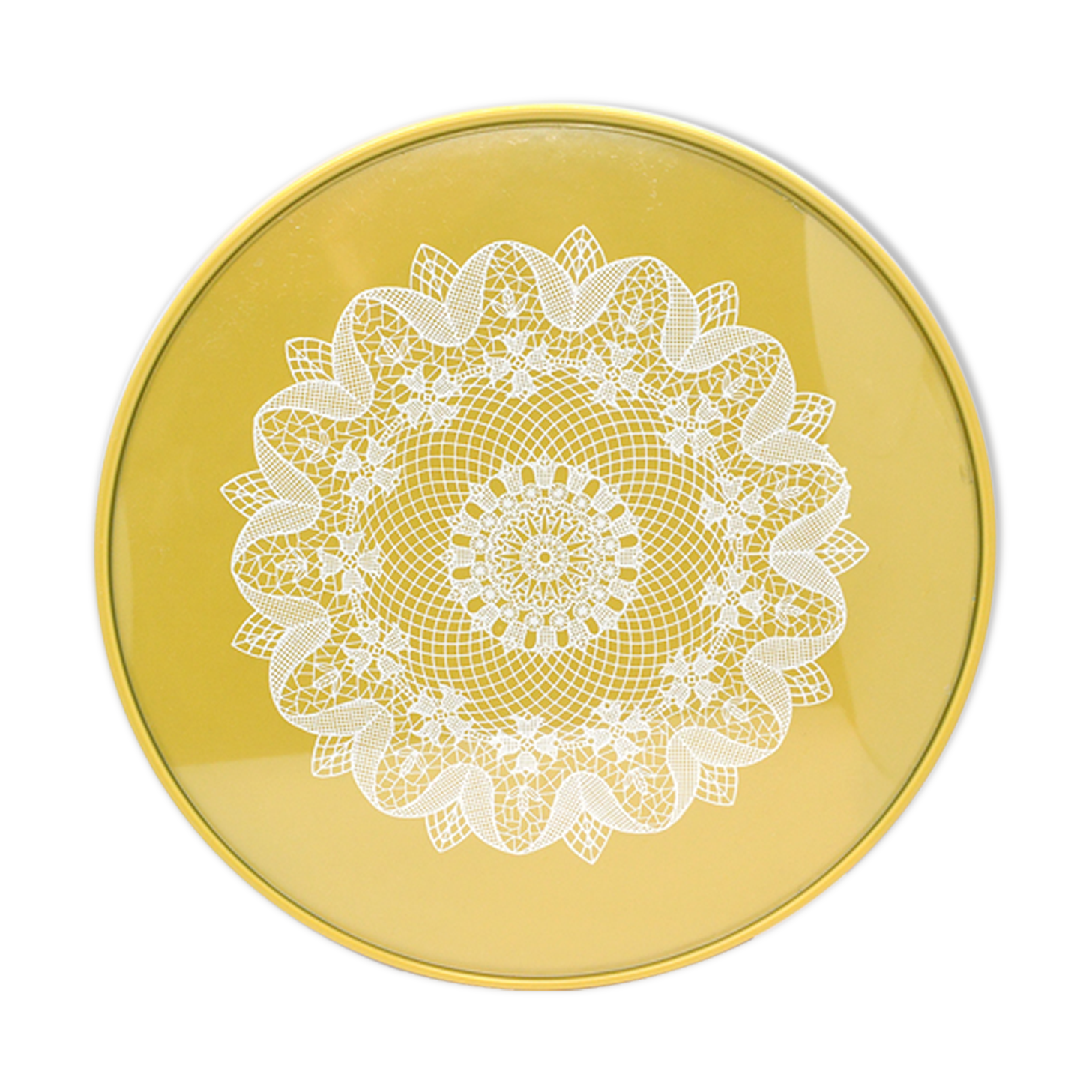 Yellow modernist cake turntable Germany, 1960