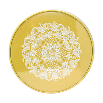 Plat de gâteau moderniste jaune Allemagne, années 60