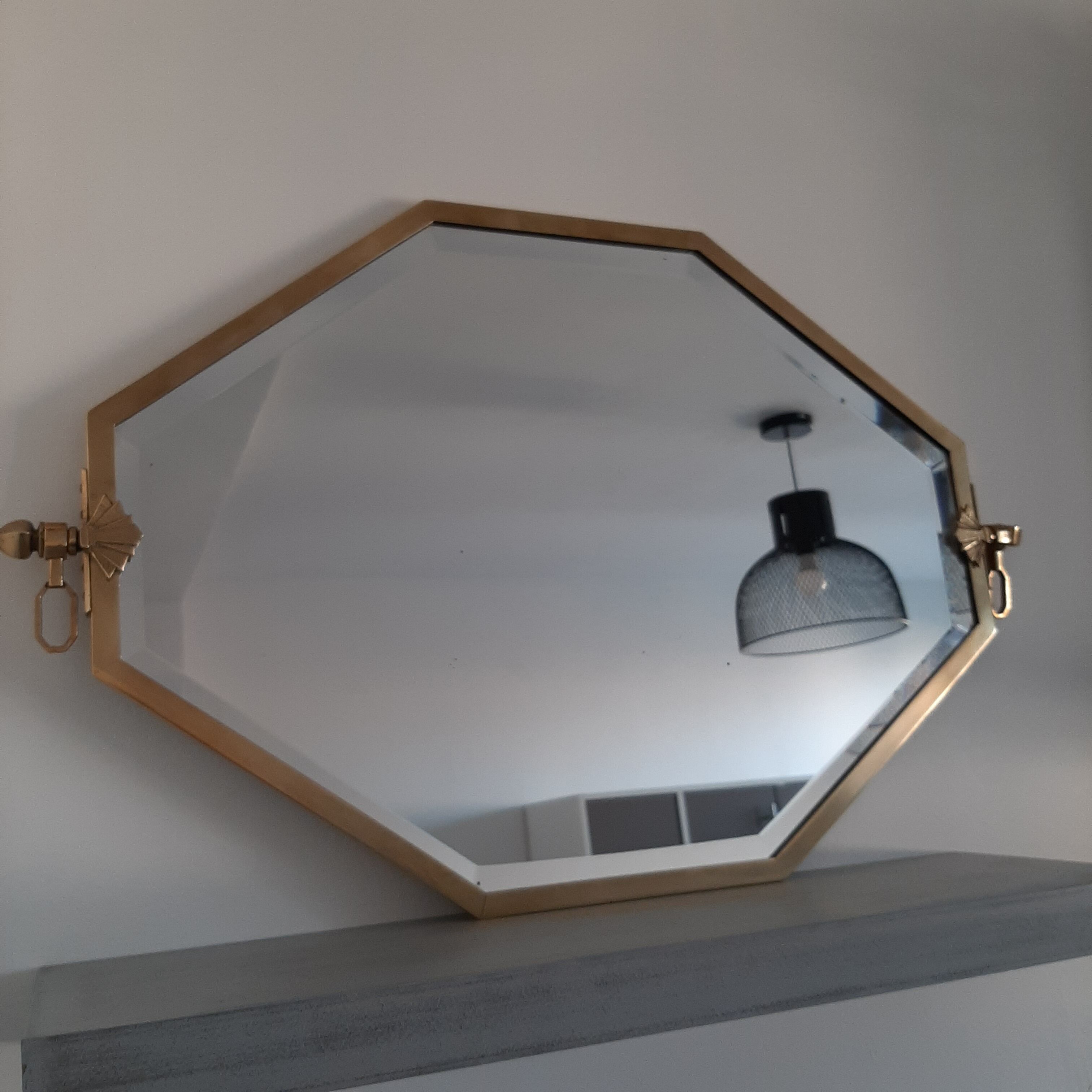 Mirror art deco brass - 45x71cm