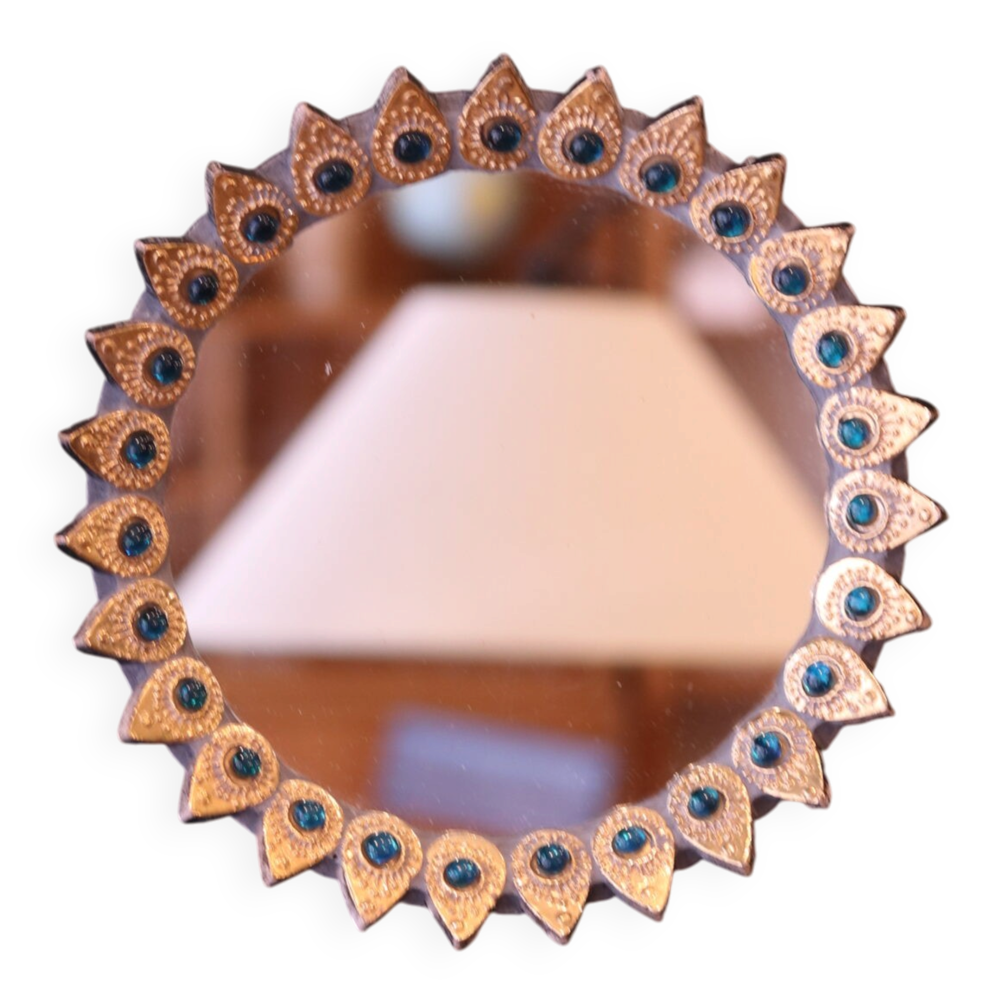 Decorative mirror by Marcel Vangeerbergen (1933-2007), Belgian ceramist.