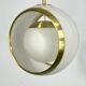 Stilux Milano, gilded aluminum, opaline and perspex pendant. Italy 1960s