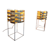 Pair of lamps max sauzé – ekilux – vintage design metal brass