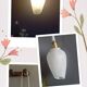 Portable hanging lamp 1970/80 white granite glass