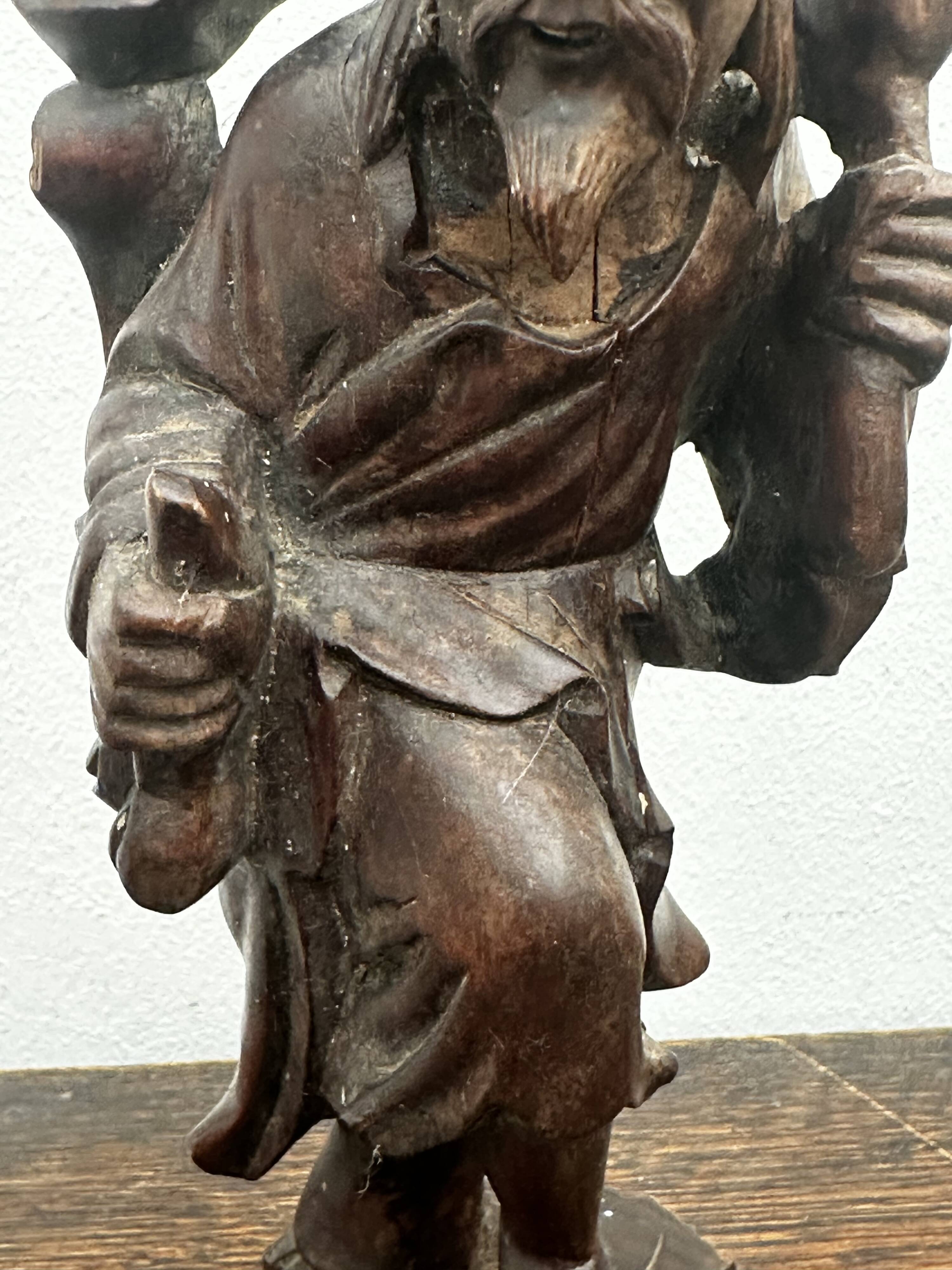 Carved wooden sculpture "Chinese peasant", early 20th century.