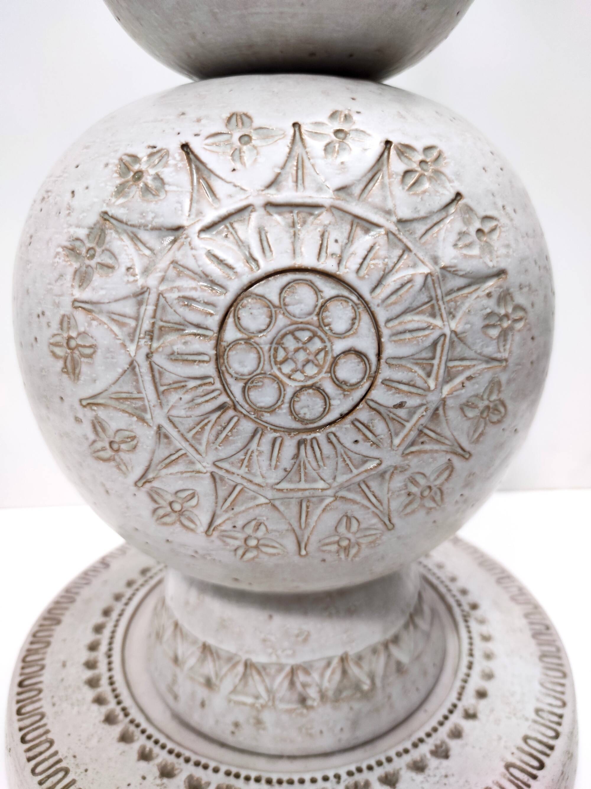 Engraved Ceramic Table Lamp "Siviglia" by Aldo Londi for Bitossi, Italy