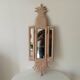 Miroir triptyque Art déco Ananas en bois sculpté