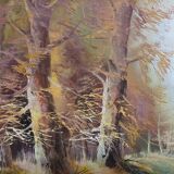 Large oil painting on canvas signed Miguel