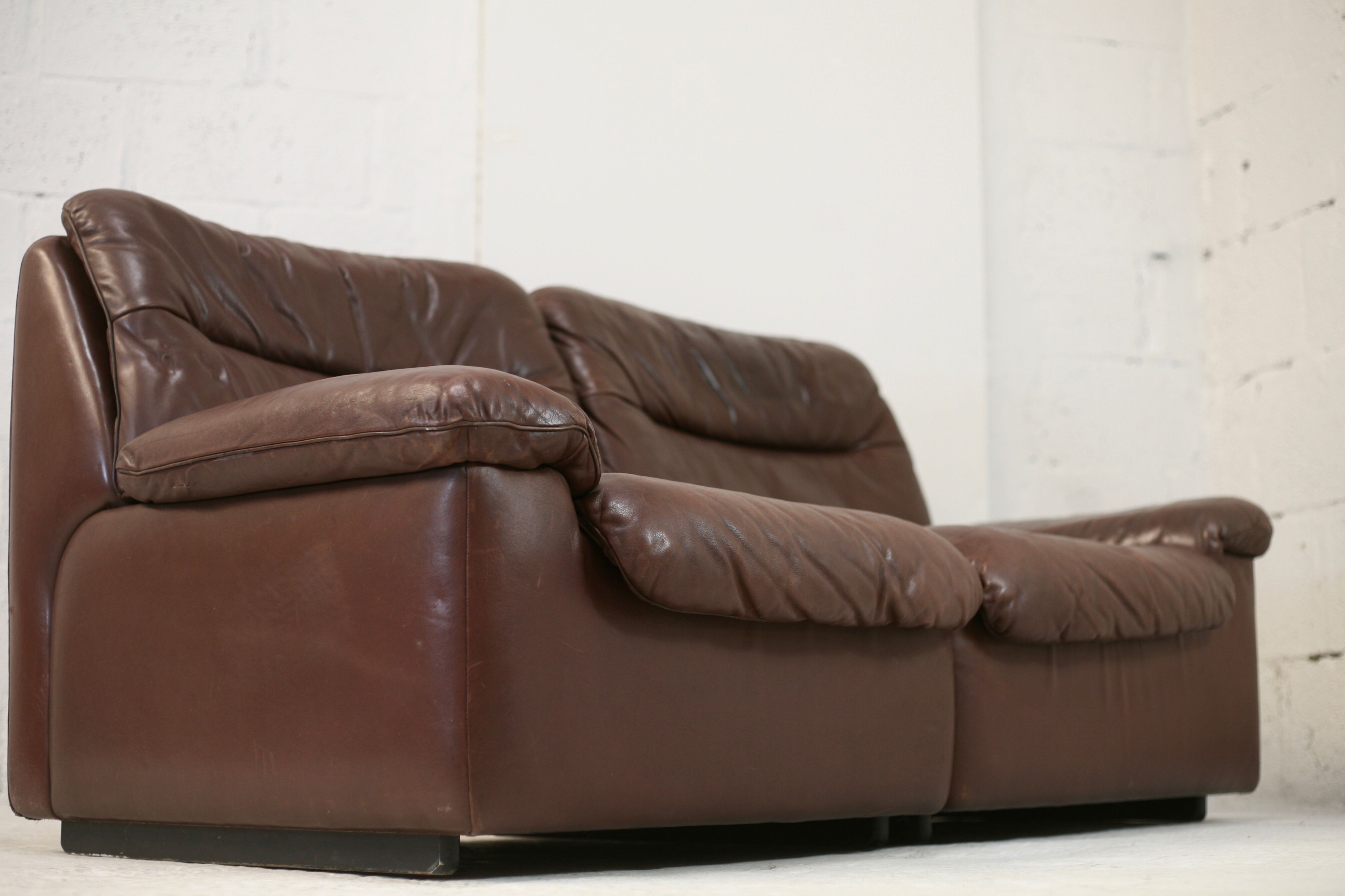 Sofa De Sede. Leather "chocolate" Switzerland, circa 1970