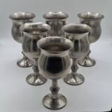 6 English glasses, Peltre Sheffielld cup