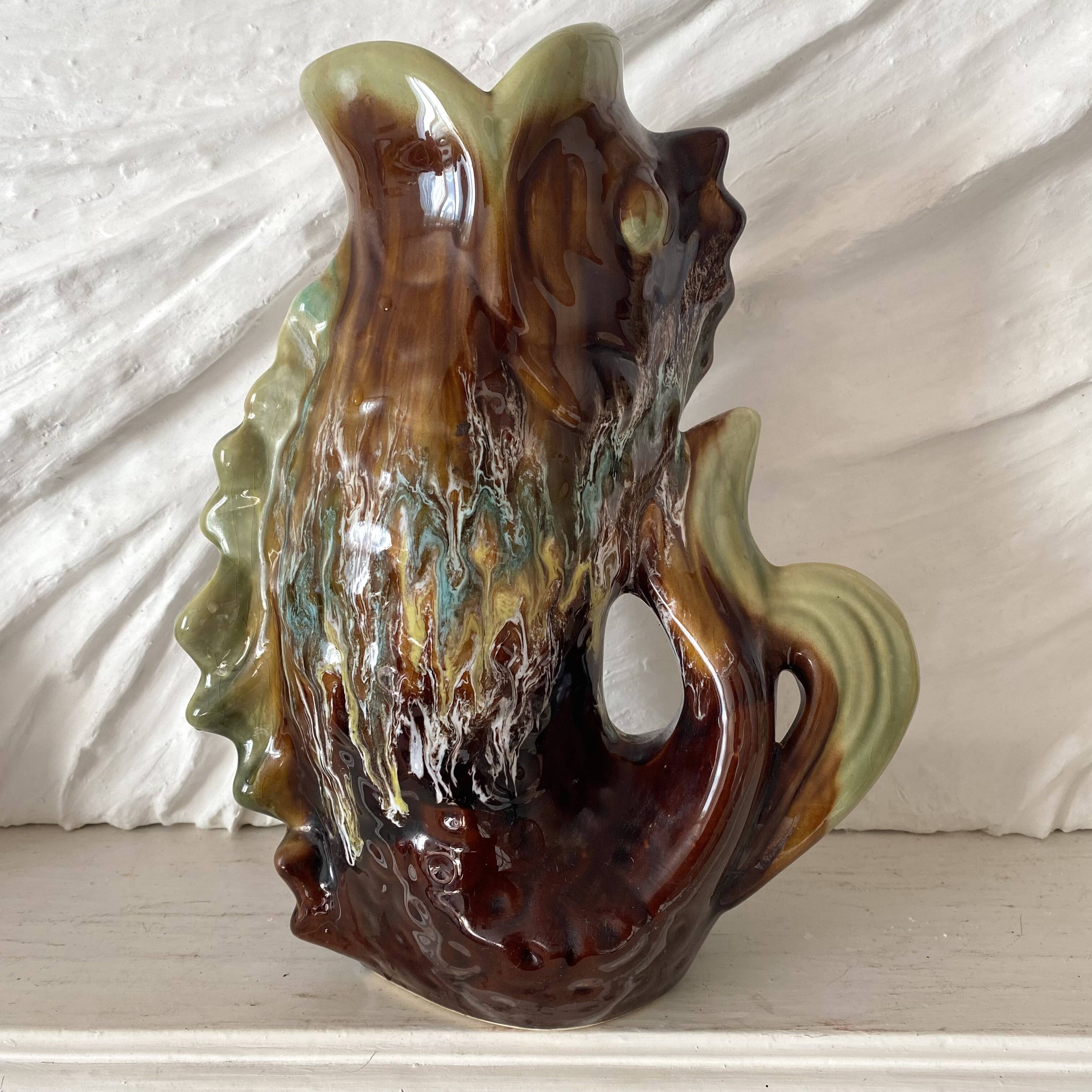 30 cm fish vase, 1970s zoomorphic vase.
