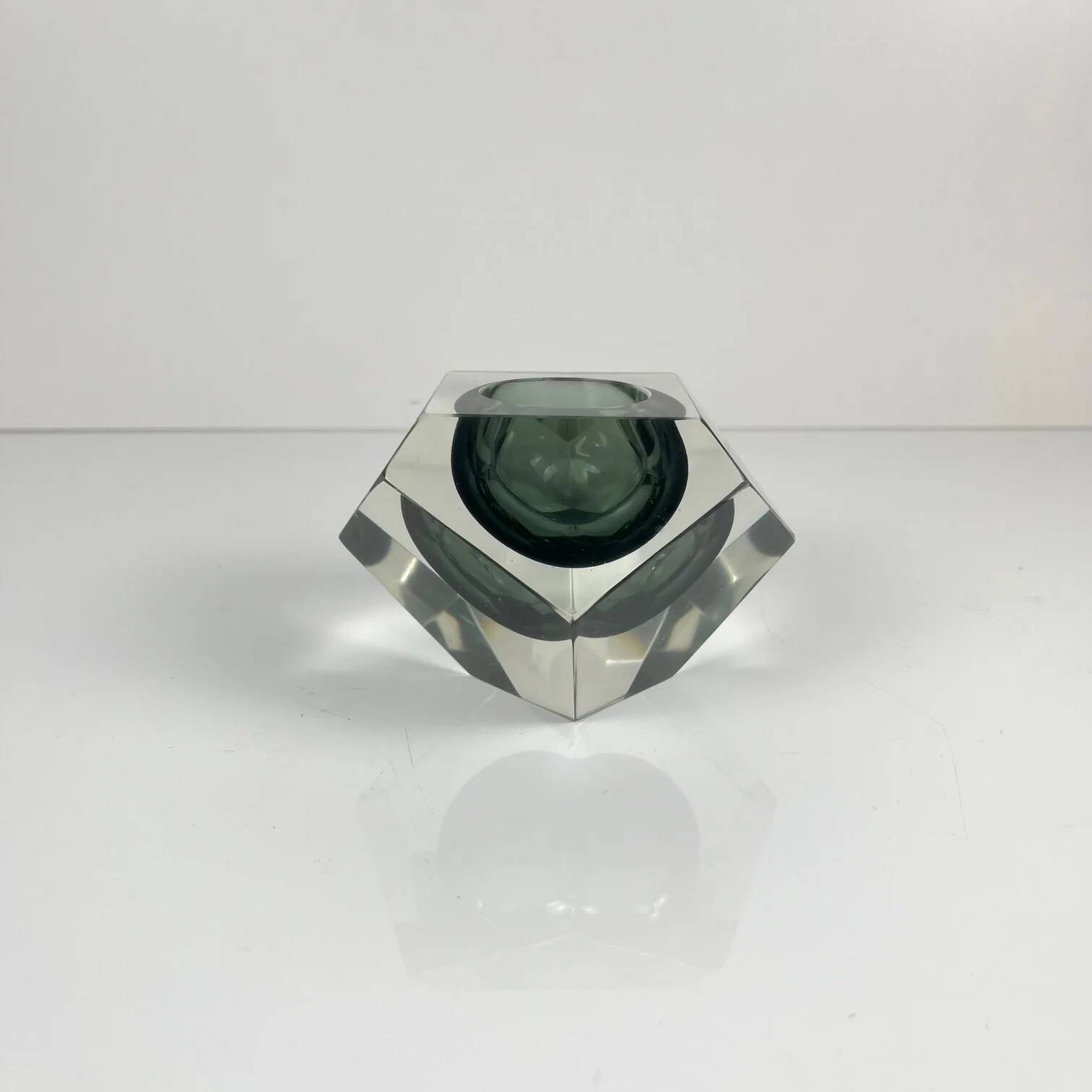 Cendrier / vide poche Sommerso en verre de Murano, forme diamant, Italie, 1970