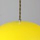 Space-age italian yellow and chrome metal pendant lamp, 1970s