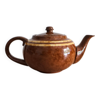 Brown stoneware teapot - coffee maker from the 60s