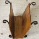 Vintage wooden and wrought iron magazine rack circa 1950s