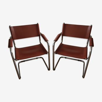 Pair of cantilever s34 armchairs