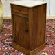 Nightstand in walnut with a white marble top, 19th century.