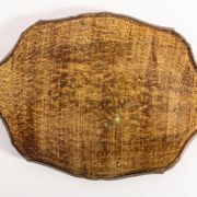 Vintage green wooden decorative plate, Italy, 1960s