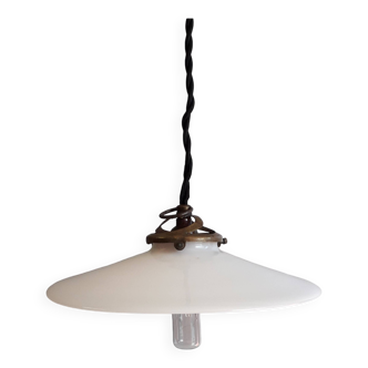 Antique pendant light - White opaline. 1940