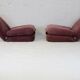 Pair of "eggplant" armchairs, France, circa 1970