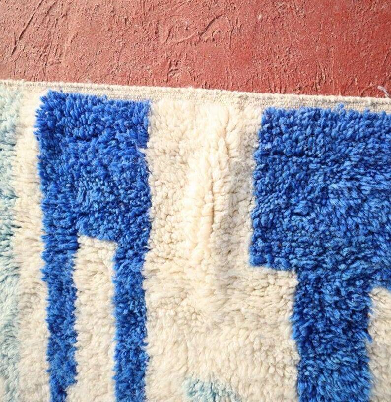 Handmade blue Beni Ourain rug 150/250cm