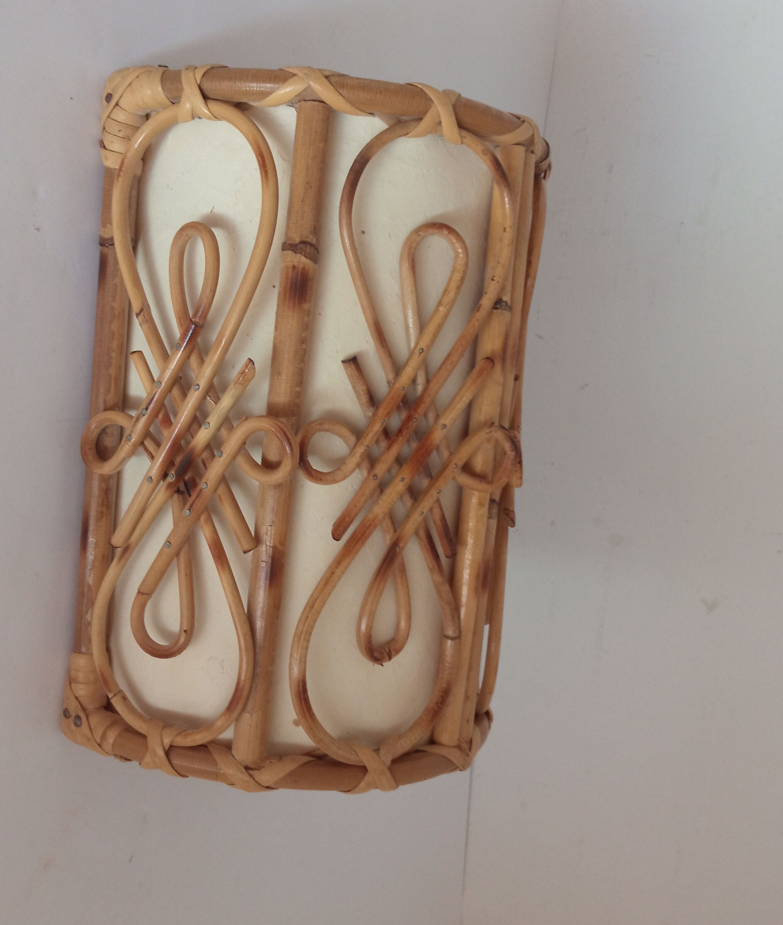 Vintage bamboo wall lamp