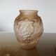 Art Deco vase in moulded pink glass, signed "Souchon Neuvesel", 1940s.