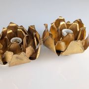 Pair of floral gilt metal wall sconces, Hans Kögl, 1970s
