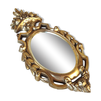 Mirror gilded wood frame - marked - , 34x16 cm