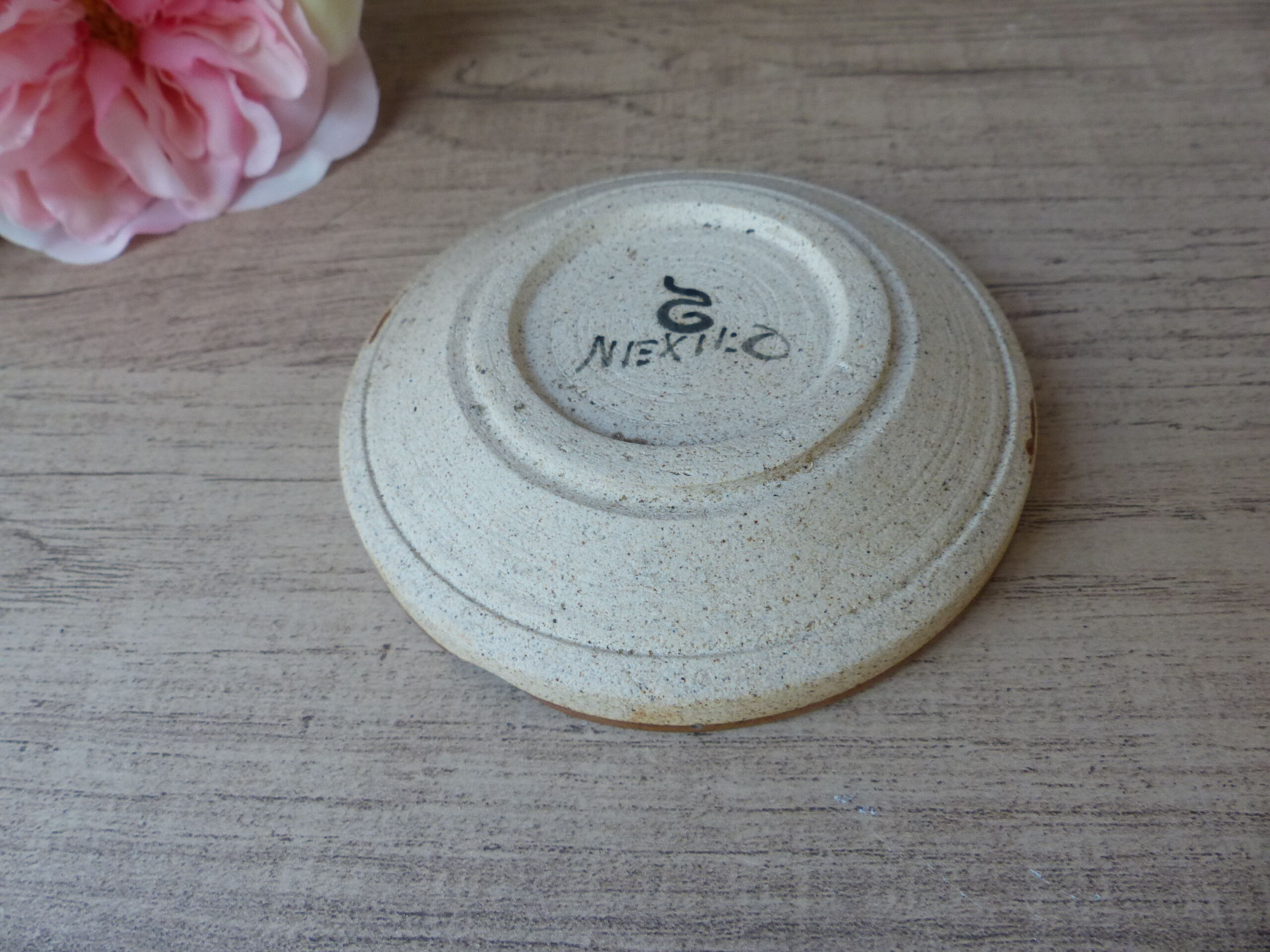 Ashtray in chouette owl vintage artisanal sandstone
