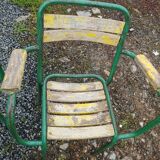 Set of 4 metal bistro chairs tolix style