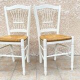 Vintage white straw chairs