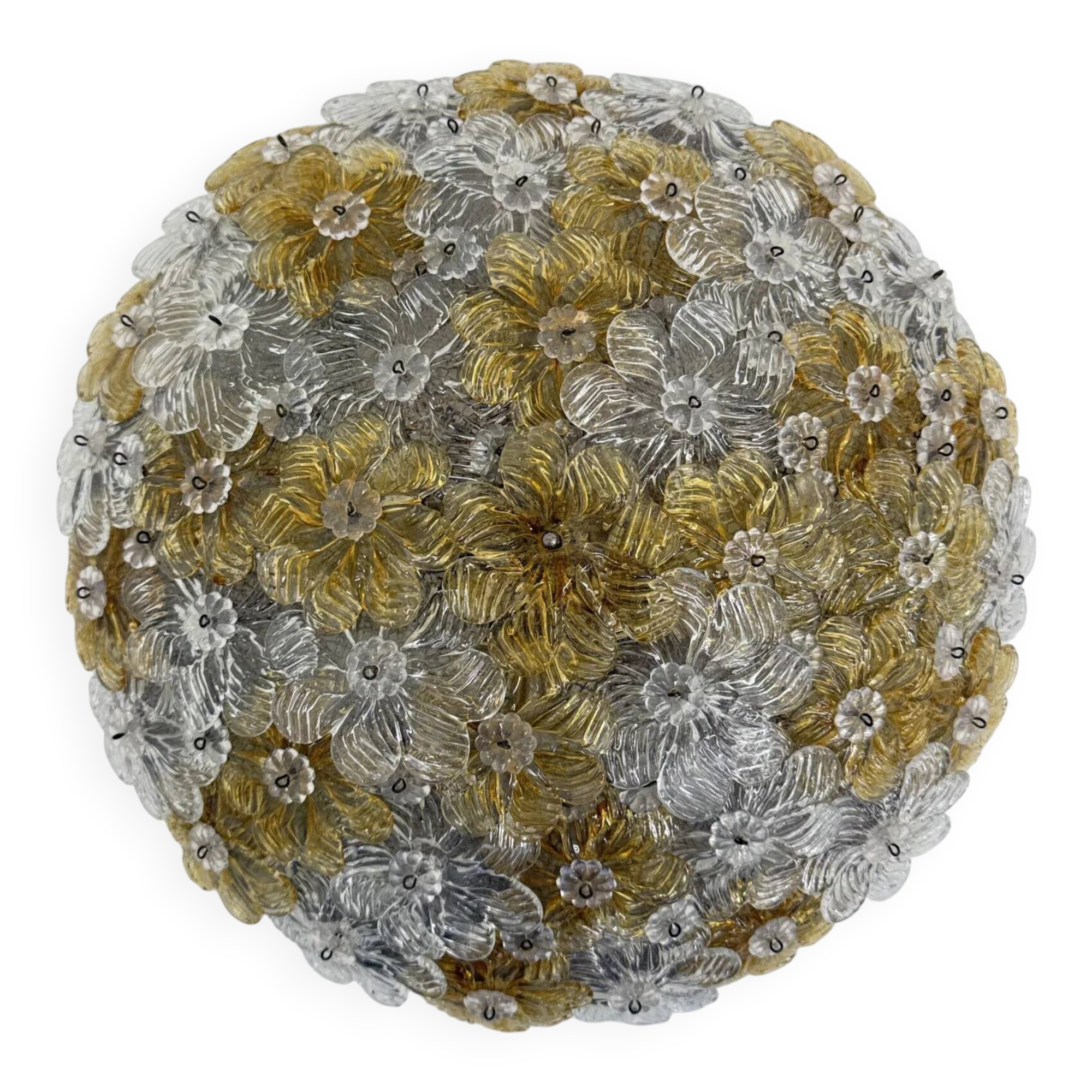 Barovier & Toso wall sconce / ceiling lamp, Millefiori flowers, Italy, 1970s