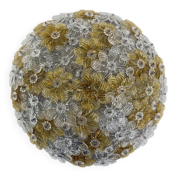 Barovier & Toso wall sconce / ceiling lamp, Millefiori flowers, Italy, 1970s