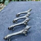4 silver lion knife holders