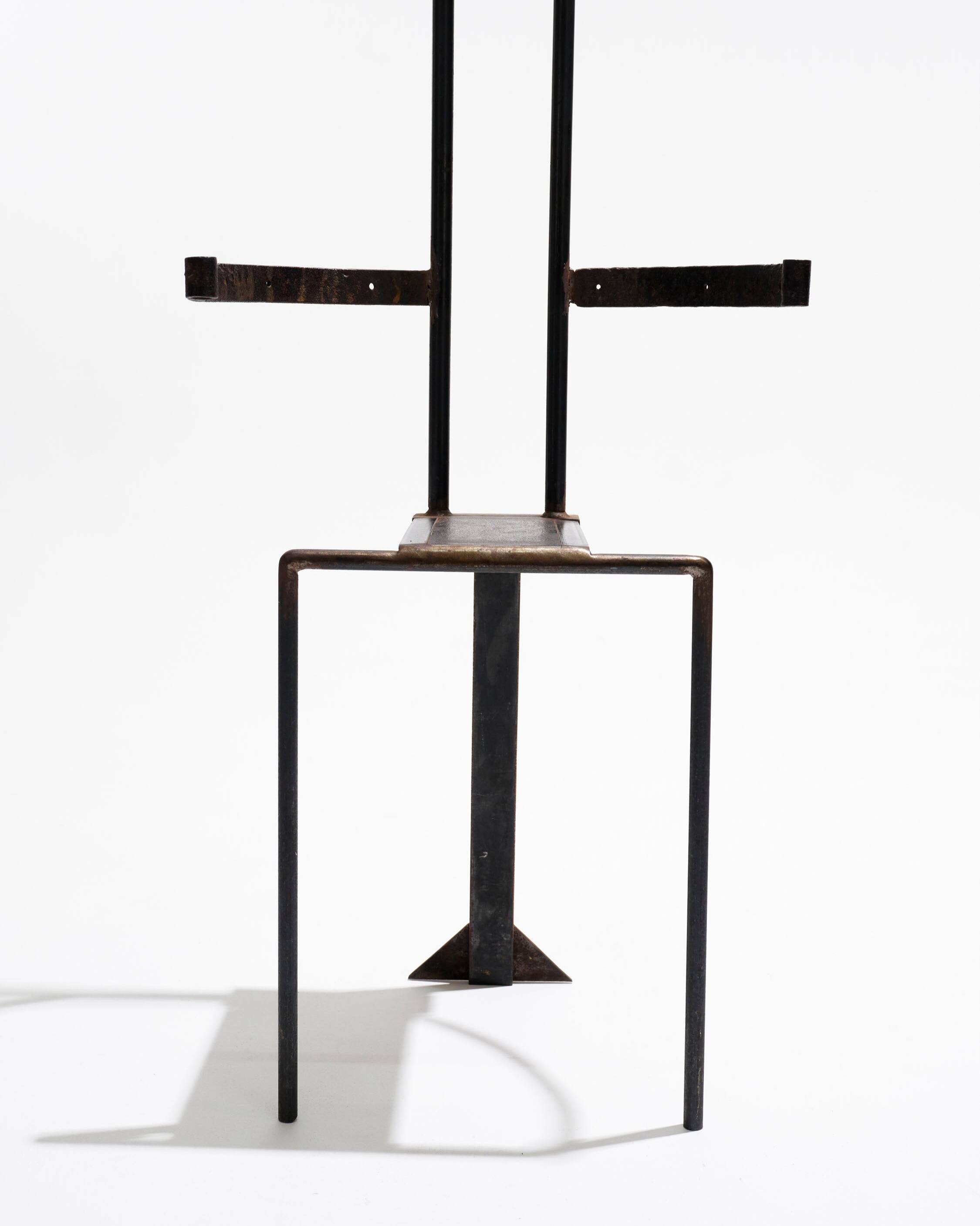 Sculptural steel chair, 1980s