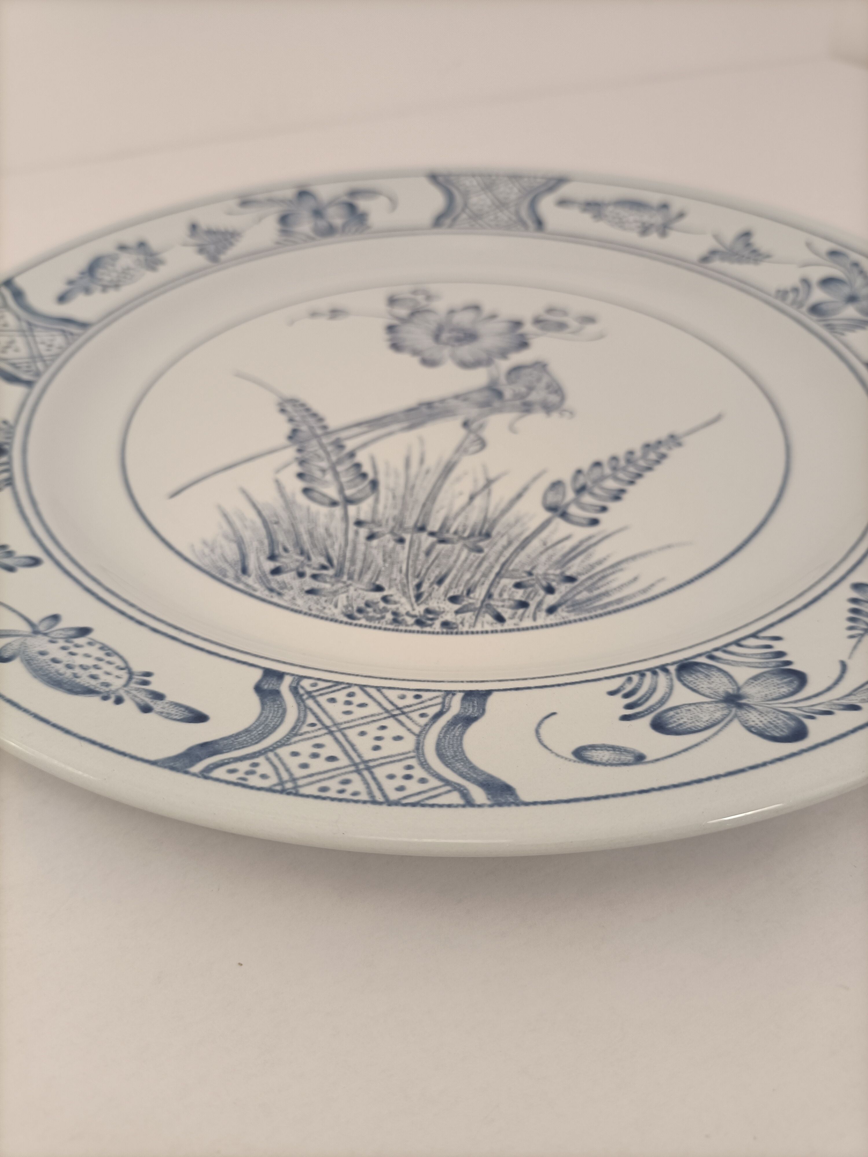 Dish blue bird fagel bla rorstrand pottery sweden christmas