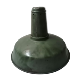 Antique factory or workshop enamelled green matte lampshade