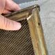 Antique 19th-century fireplace screen, French gilded spark guard.