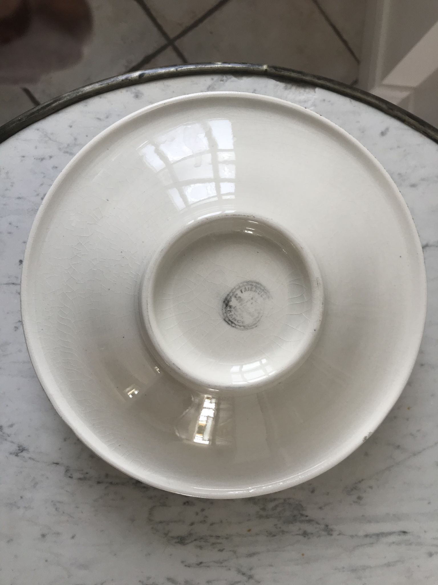 Duo de plats de service longchamp roses années 30-40
