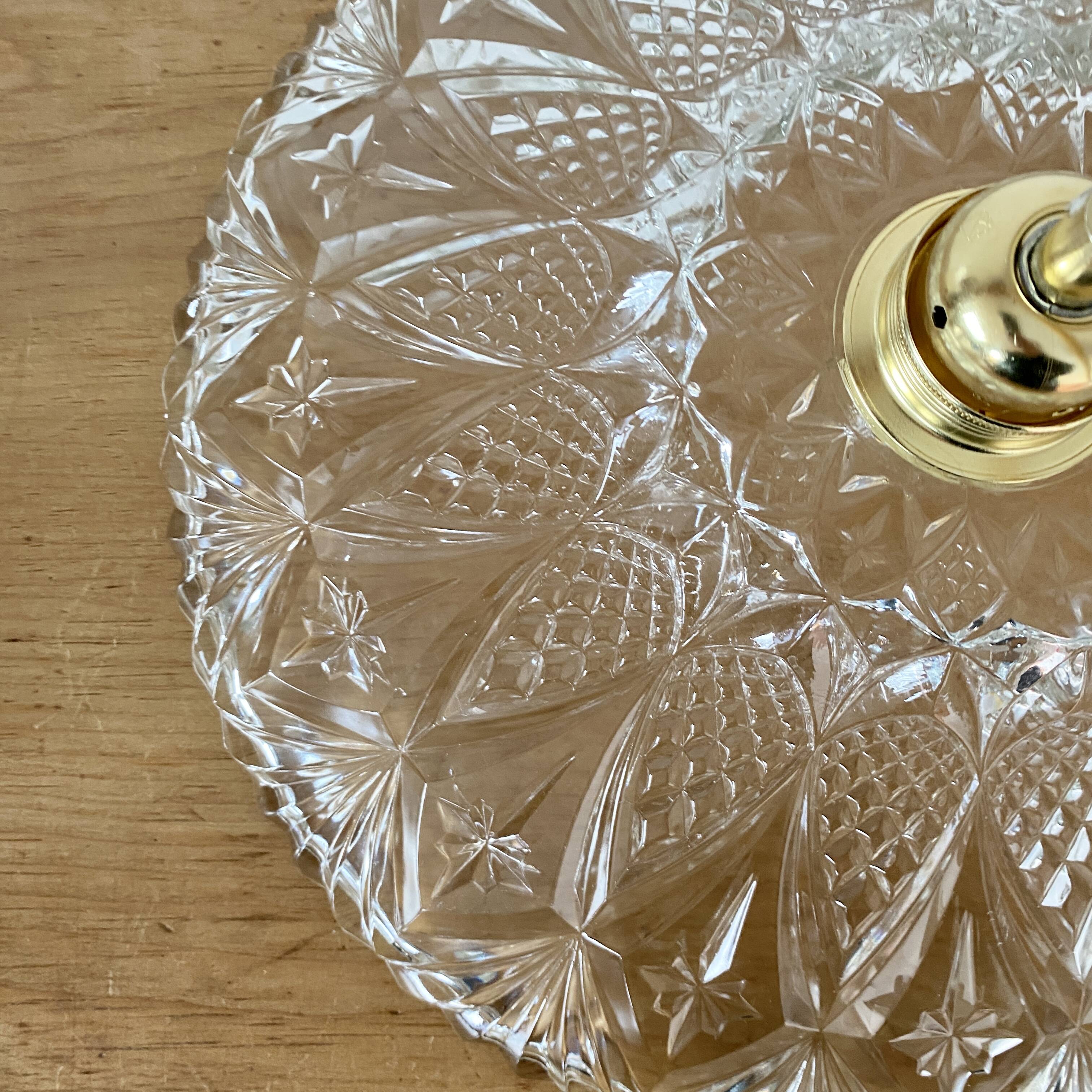 Vintage glass lampshade pendant light - tableware collection -